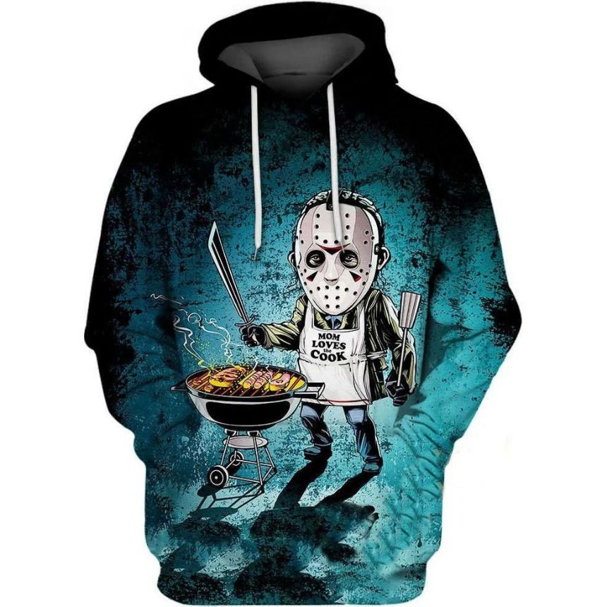 Jason Voorhees Mom Loves The Cook Halloween 3d Zip Hoodie