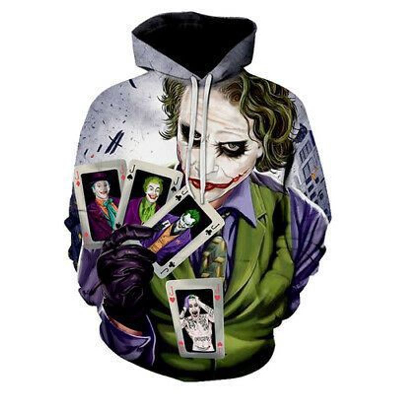 Joker And Cards 3d Hoodie