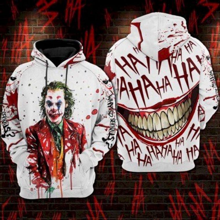 Joker Lovers Creepy Smile Halloween 3d Hoodie