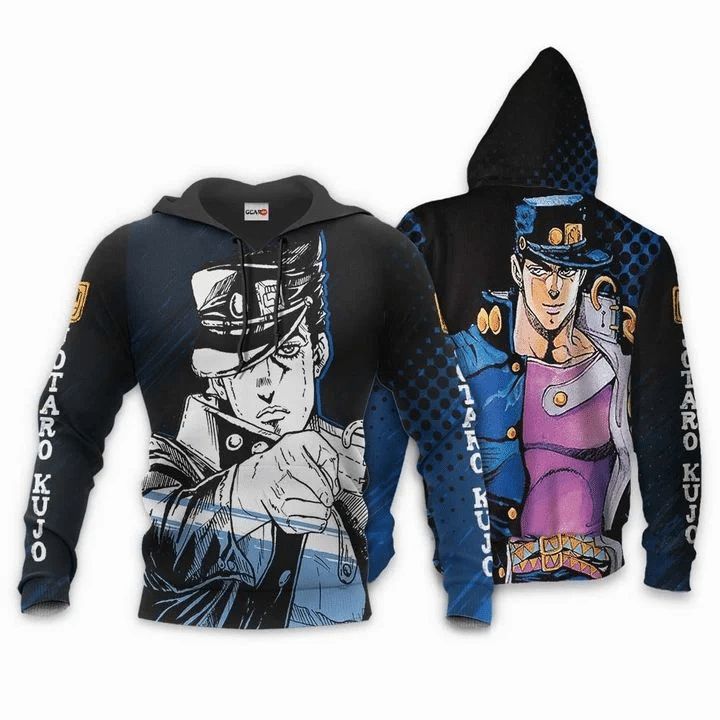 Jotaro Kujo Jojos Bizarre Adventure Anime Manga 3d Zip Hoodie