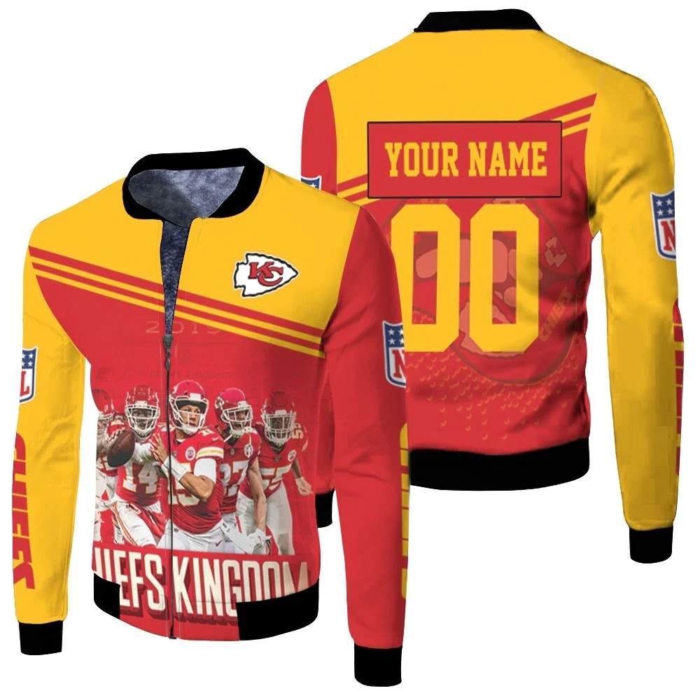 Kansas City Chiefs Kingdom Afc West Champions Division Super Bowl 2021 Personalized 1 Fleece Bomber Jacket