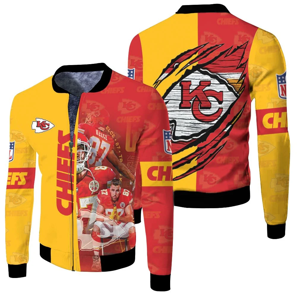 Kansas City Chiefs Logo Afc West Division Champions Super Bowl 2021 Fleece Bomber Jacket