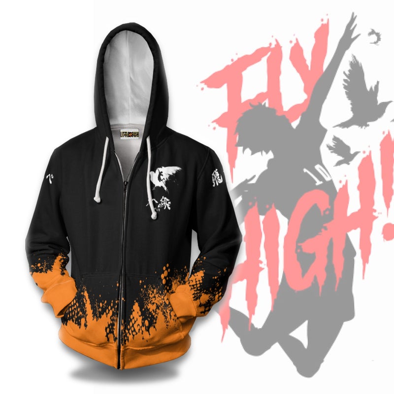 Karasuno Fly High Hoodie Haikyuu Anime Casual Cosplay Costume