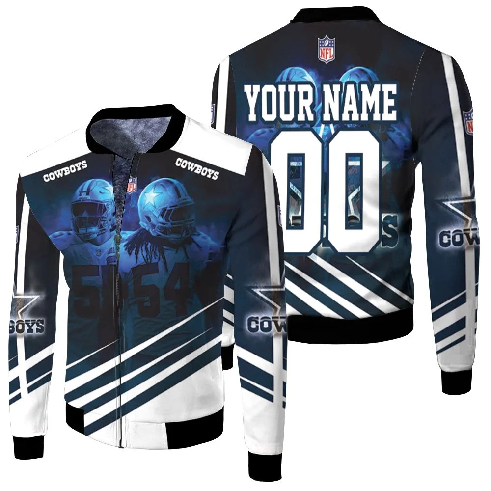 Leighton Vander Esch & Jaylon Smith Dallas Cowboys 3d Personalized Fleece Bomber Jacket