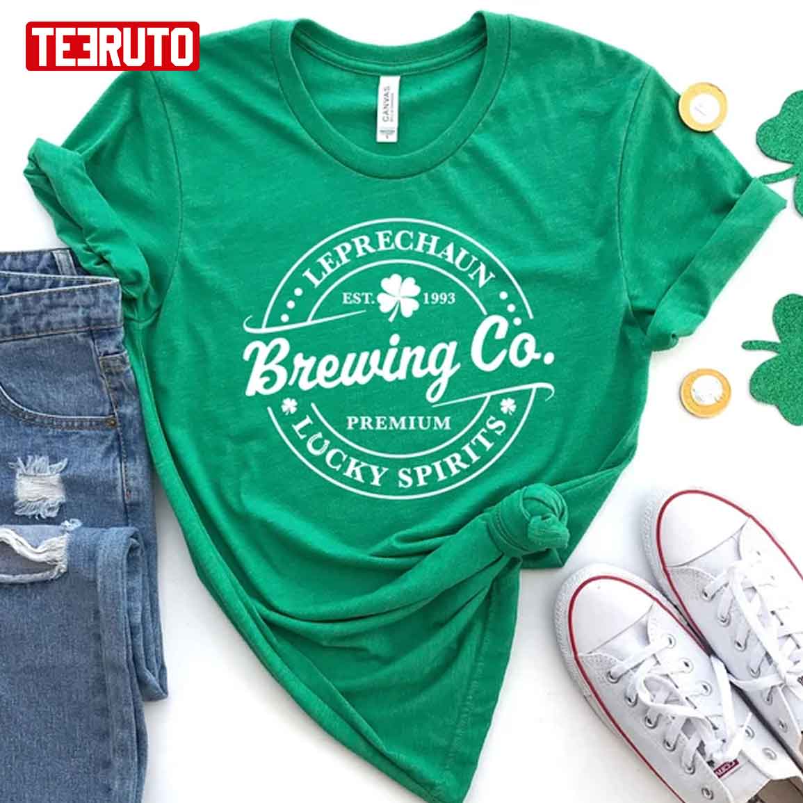 Leprechaun Brewing Co Vintage Irish Lucky Spirits T-Shirt