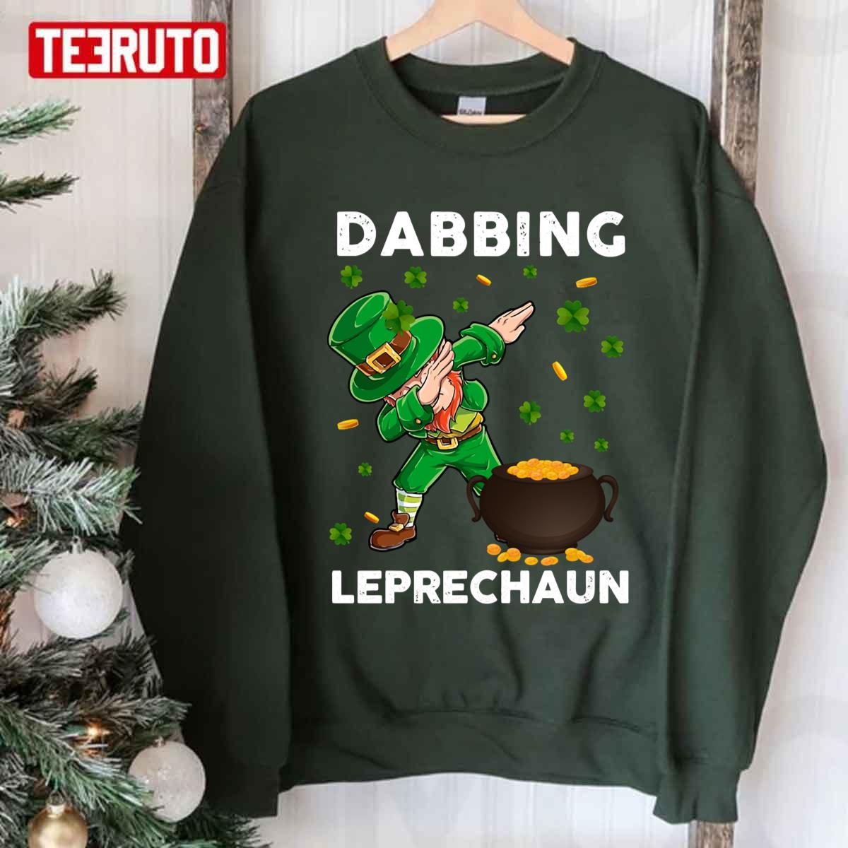 Leprechaun Dab Around Spot Of Gold Shamrocks Irish Patrick Unisex Sweatshirt