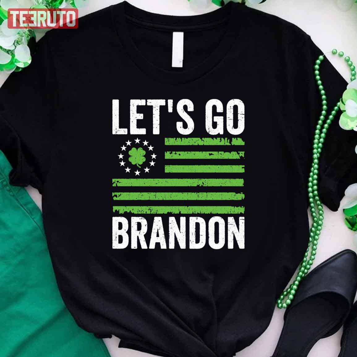 Let’s Go Brandon Shamrock Flag Anti Biden St Patricks Day Unisex T-Shirt