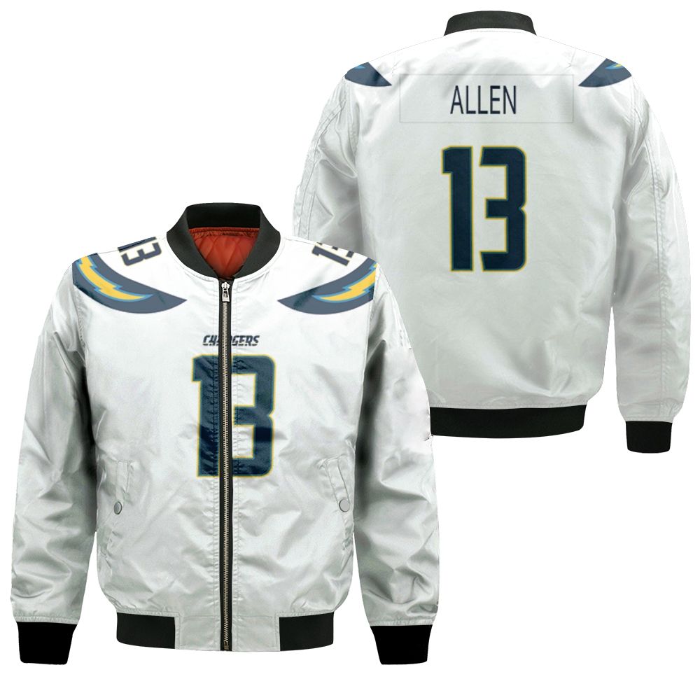 Los Angeles Chargers Keenan Allen Game White Jersey Inspired Style Bomber Jacket