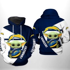 Los Angeles Chargers NFL Baby Yoda Team 3D Printed Hoodie