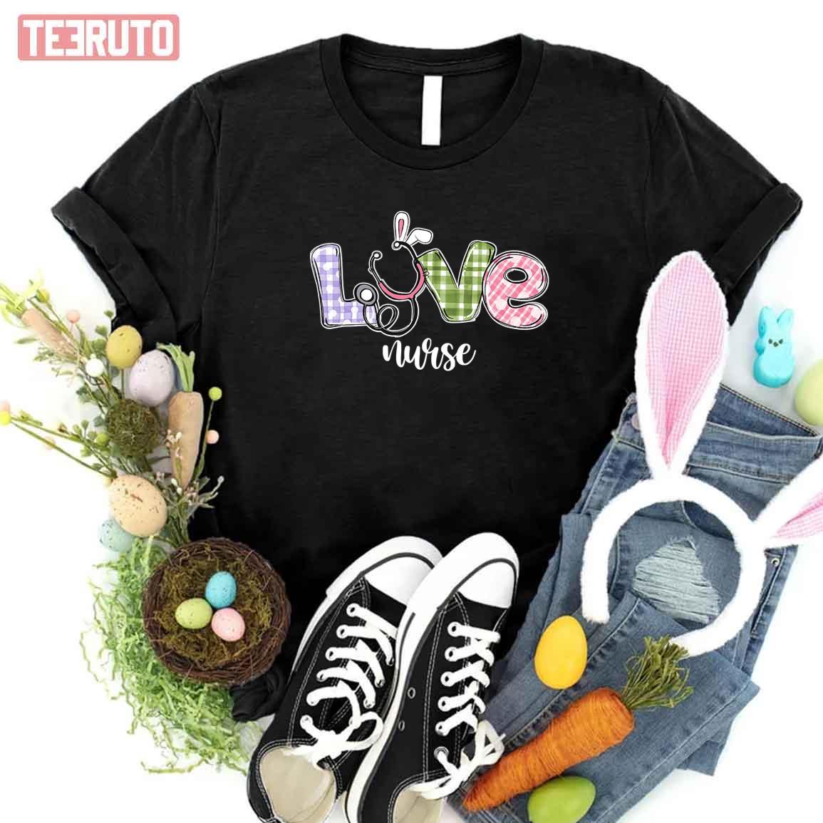 Love Nurse Bunny Stethoscope Easter Women T-Shirt