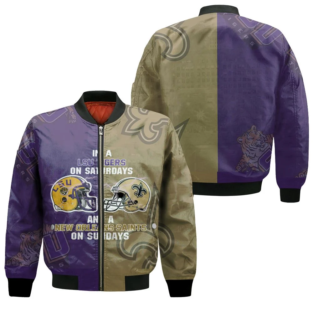 Lsu Tigers On Saturdays And New Orleans Saints On Sundays Fan 3d Jersey Bomber Jacket