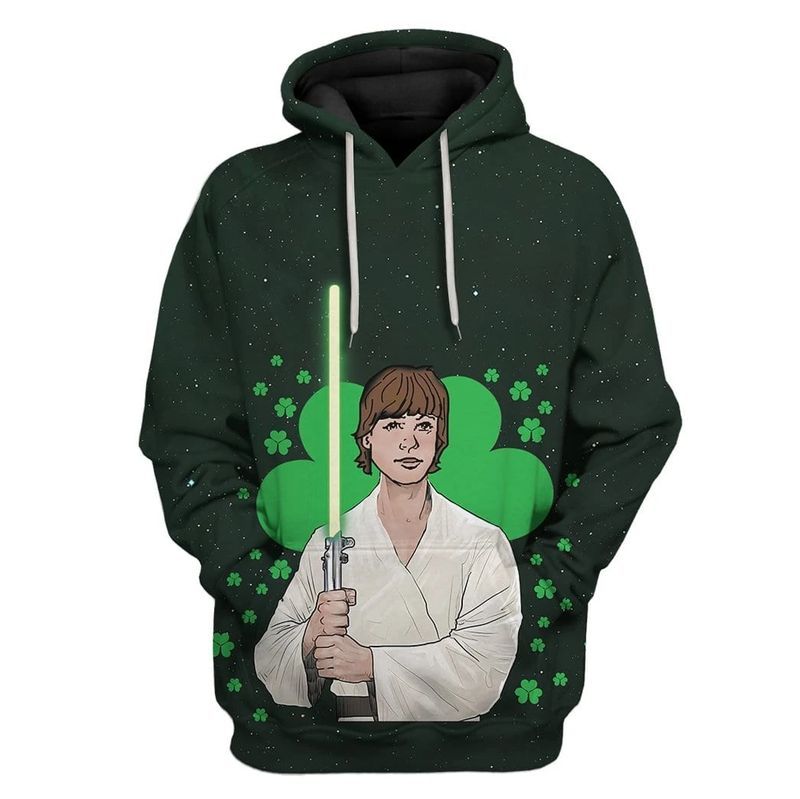 Luke St Patricks Day Over Print 3d Zip Hoodie