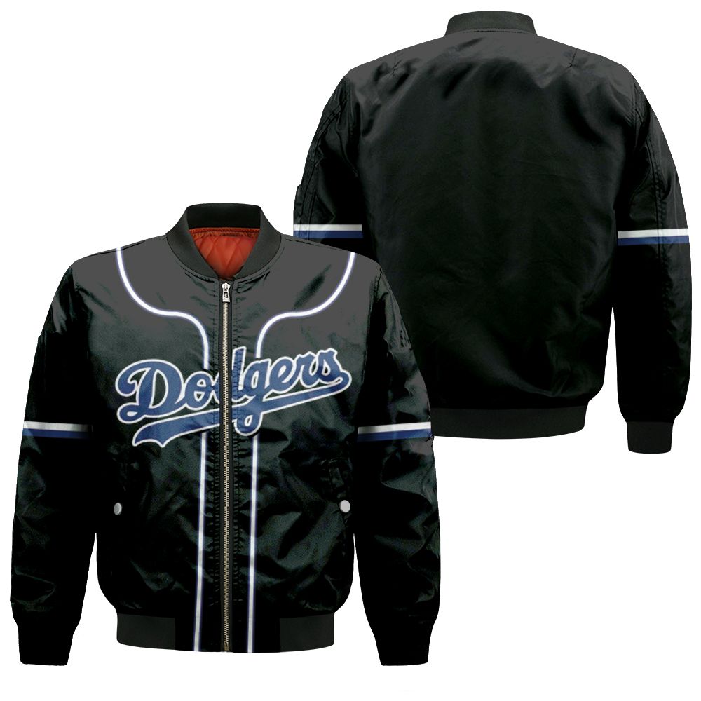 Majestic Los Angeles Dodgers Blank 2020 Mlb Player Black Jersey Inspired Style Gift For Los Angeles Dodgers Fans Bomber Jacket