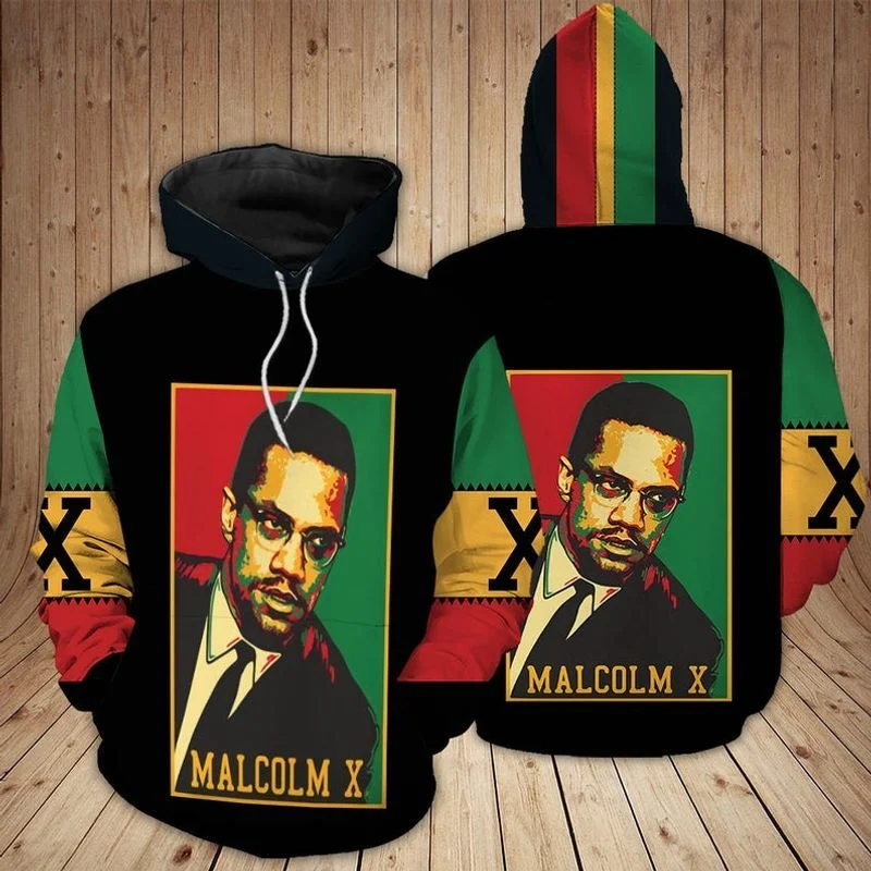 Malcolm X Vintage Full Over Printing 3d 3 Hoodie