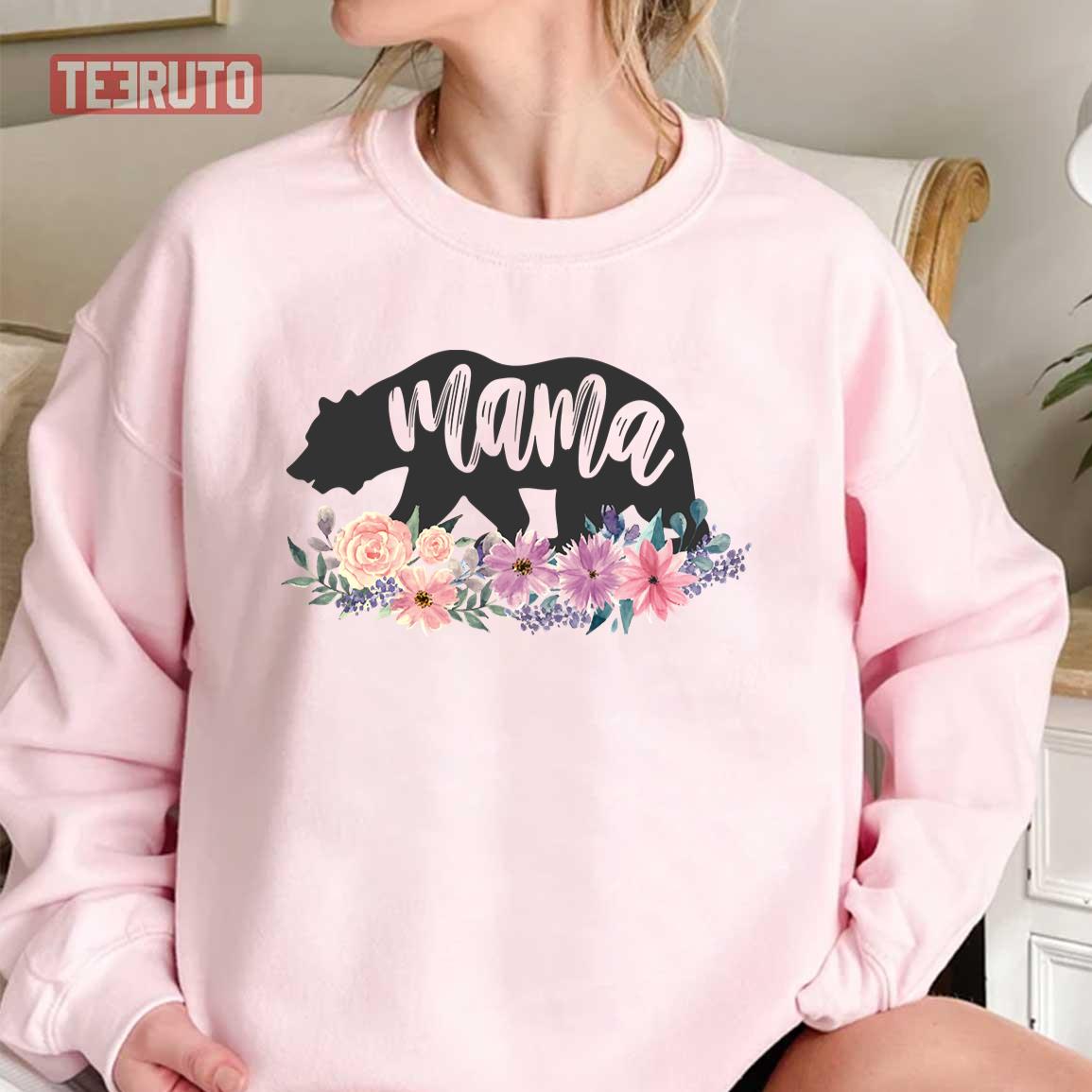 Mama Bear Floral Watercolor Flowers Sweatshirt