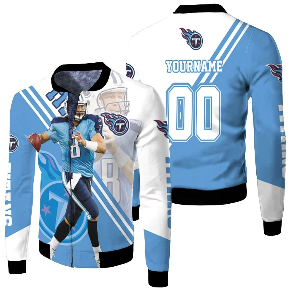 Marcus Mariota 8 Tennessee Titans Afc South Division Ship Super Bowl 2021 Fleece Bomber Jacket