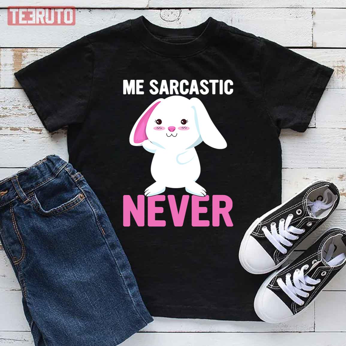 Me Sarcastic Never Cute Bunny Kid T-Shirt