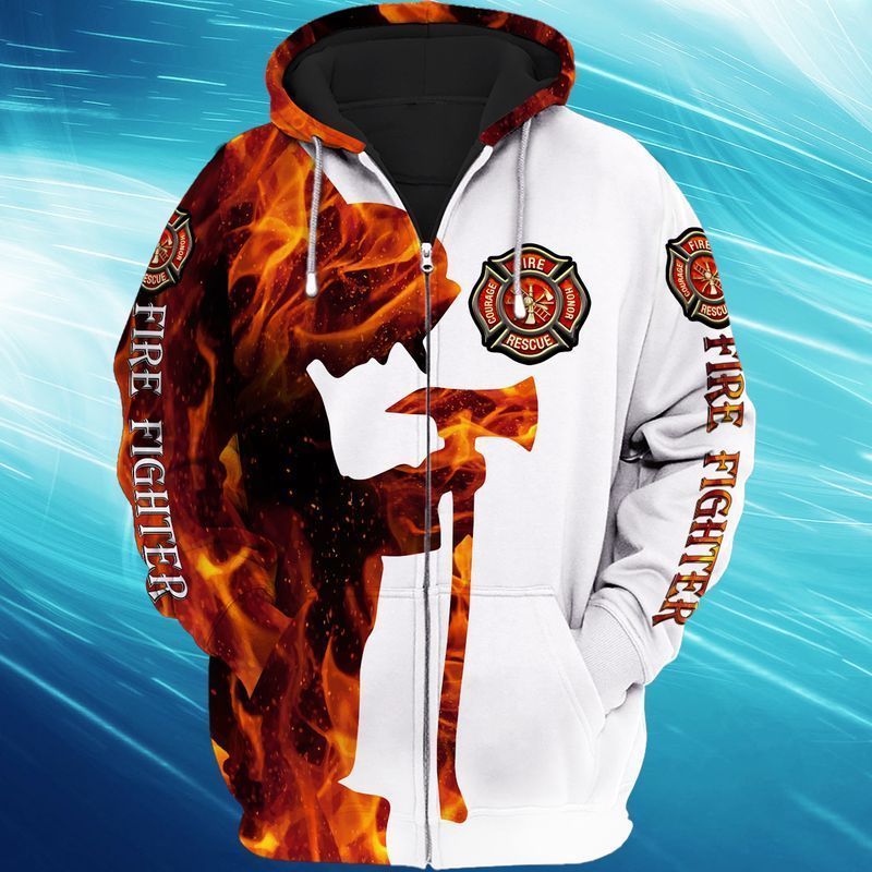 Memorial Day Firefighter 3d Zip Hoodie