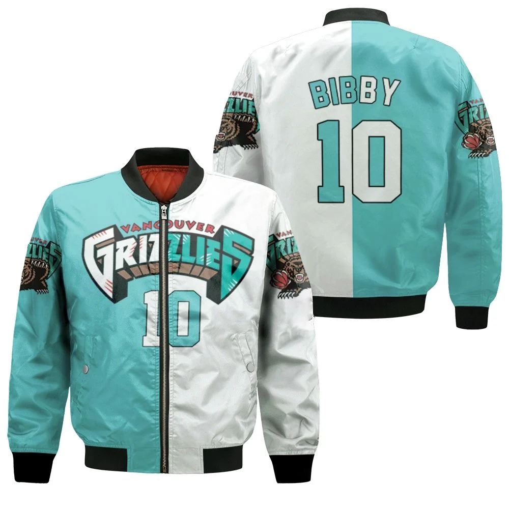 Memphis Grizzlies Mike Bibby #10 Nba Great Player 2020 White Teal 3d  Designed Allover Gift For Grizzlies Fans Bomber Jacket - Teeruto