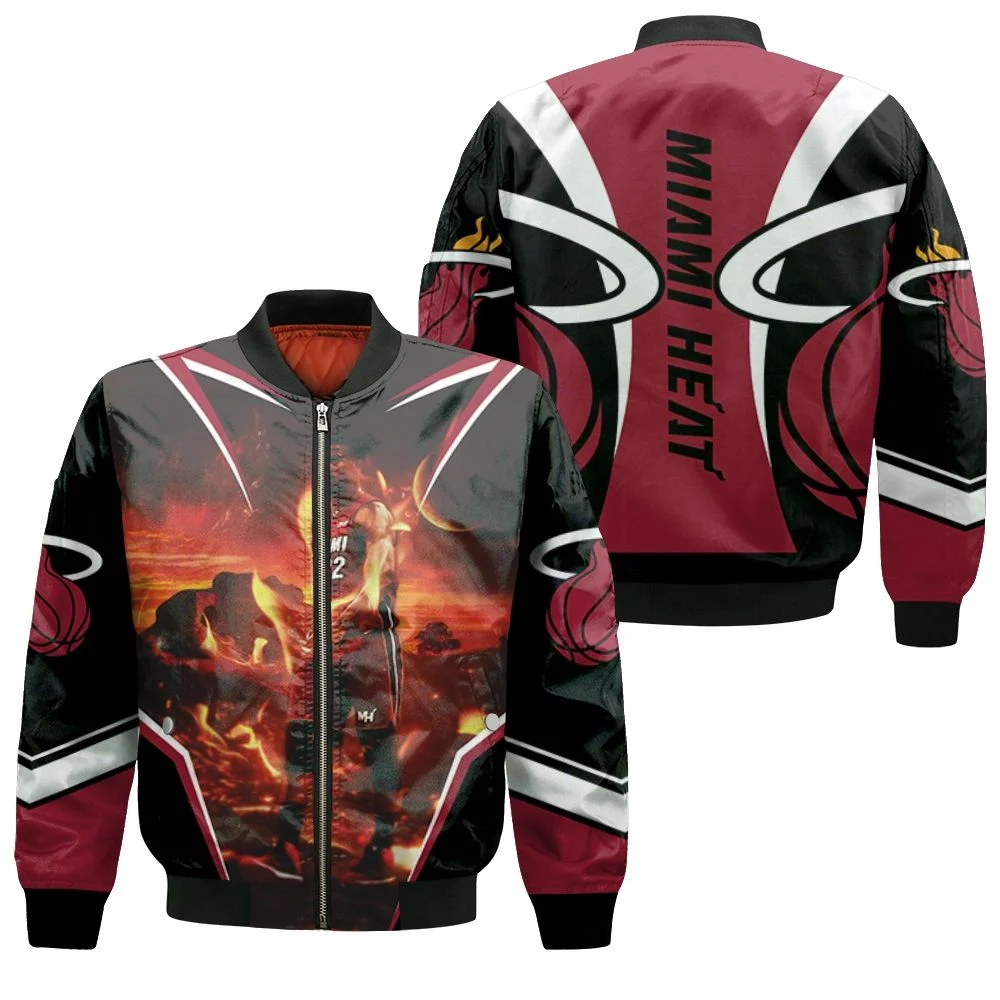 Miami Heat Jimmy Butler 22 Walk On Fire For Fan Bomber Jacket