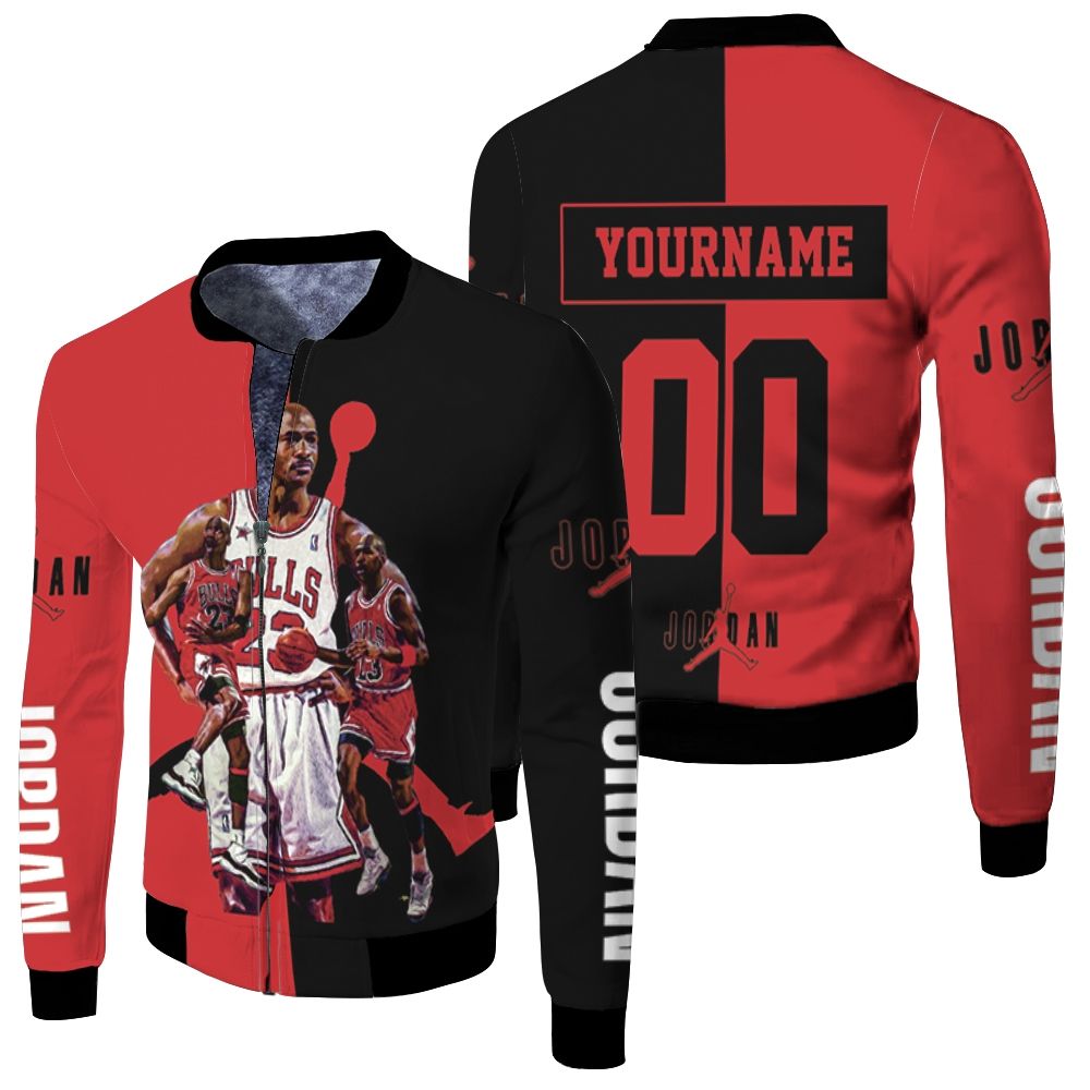 Michael Jordan Chigago Bulls 23 Legend Personalized Fleece Bomber ...