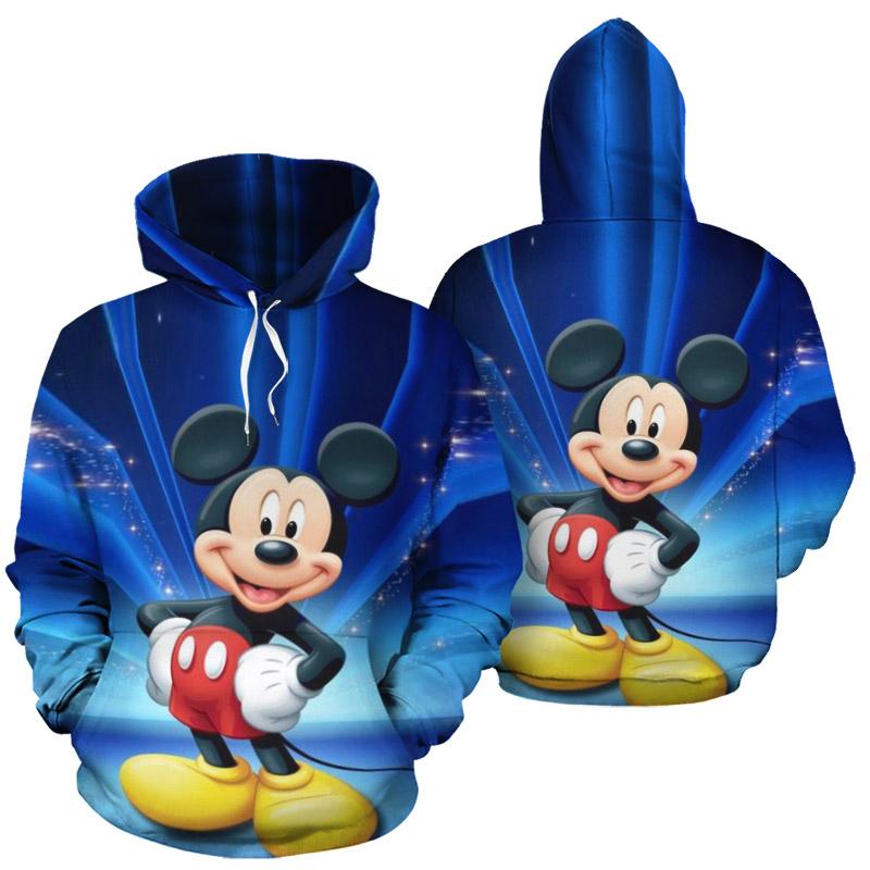 Mickey Blue All Over Print 3D Printed Hoodie