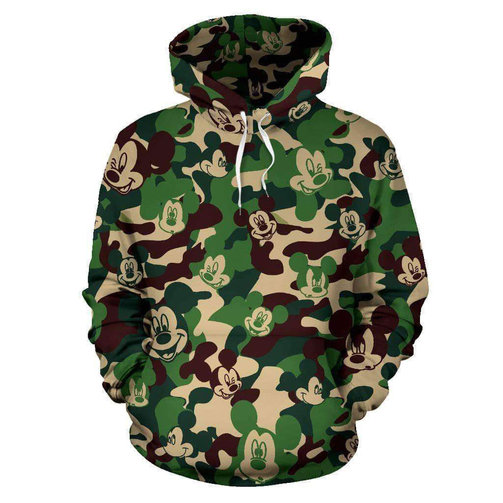 Mickey Head Pattern Camo 3D Printed Hoodie