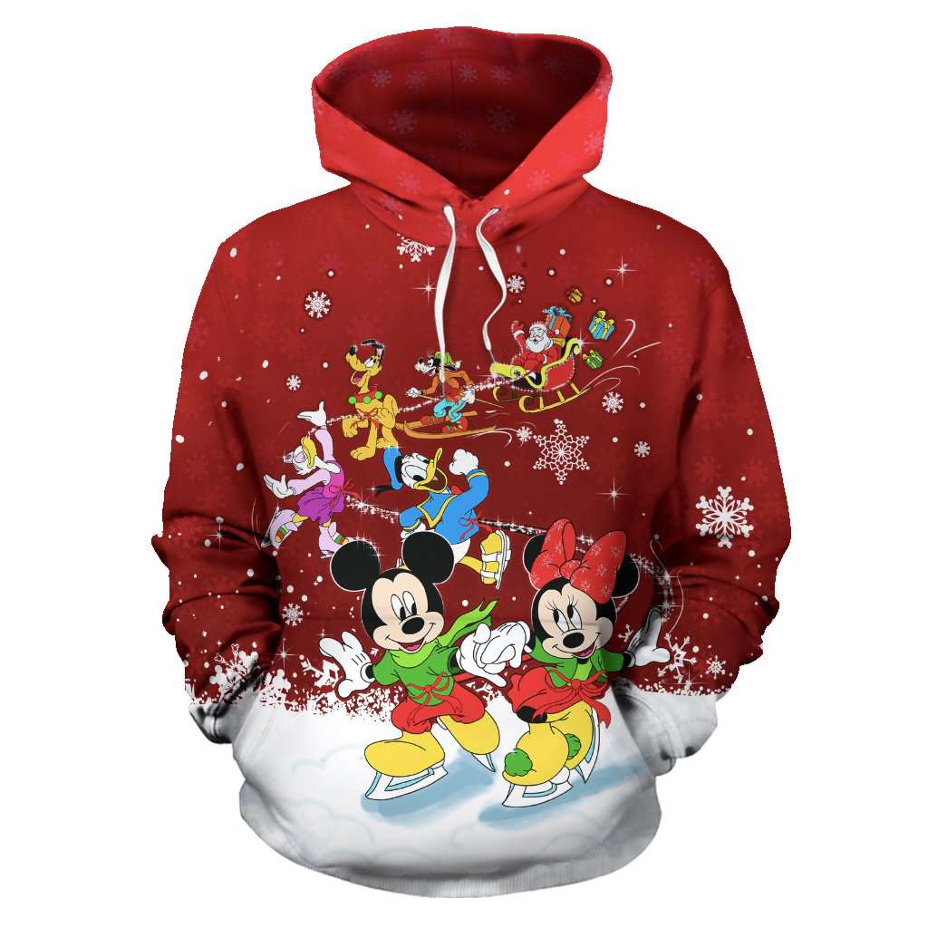 Mickey Minnie And Friends Skating 3D Printed Hoodie