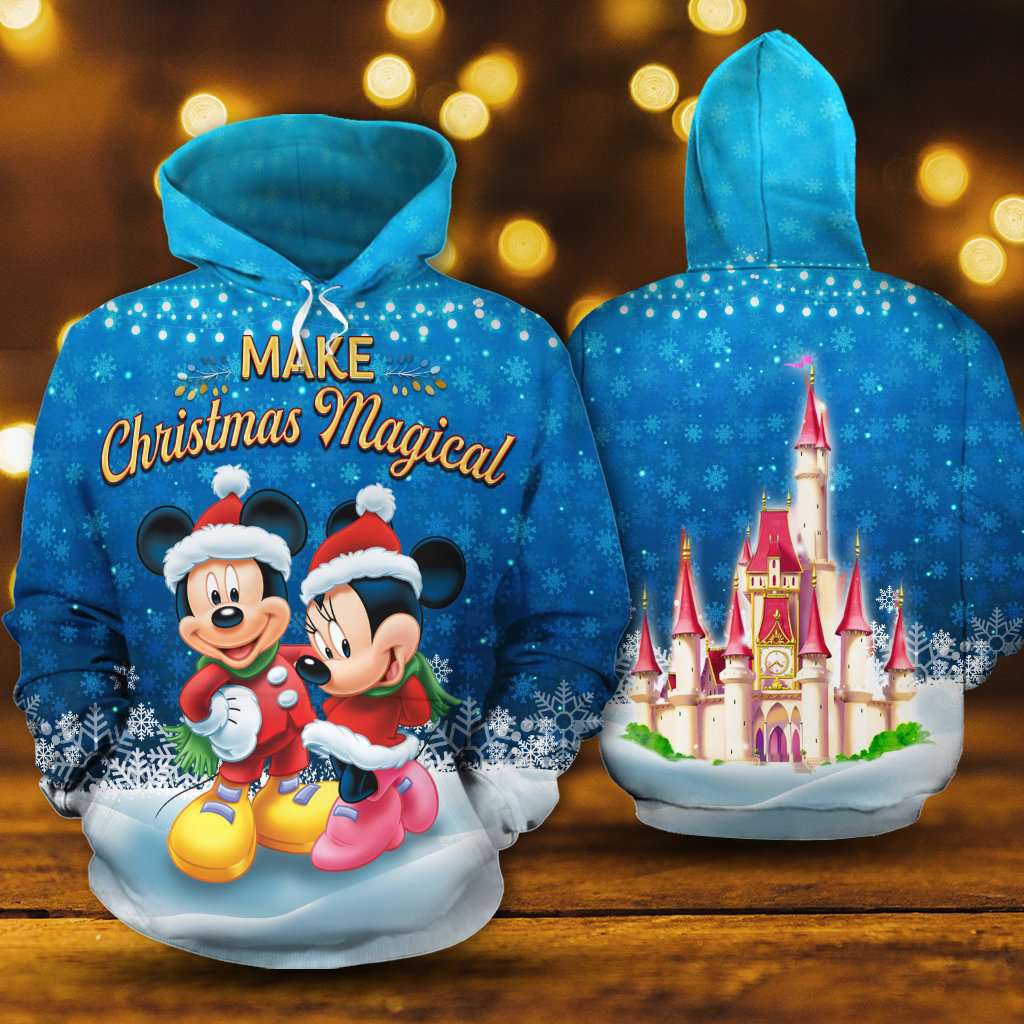 Mickey Minnie Make Christmas Magical 3D Printed Hoodie