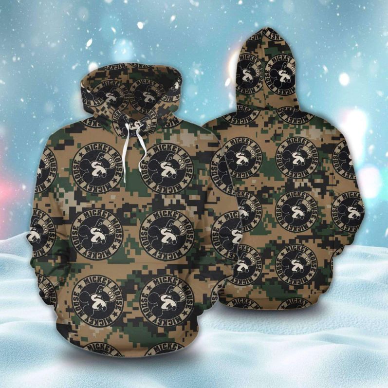 Mickey Mouse Camo Pattern 3D Printed Hoodie