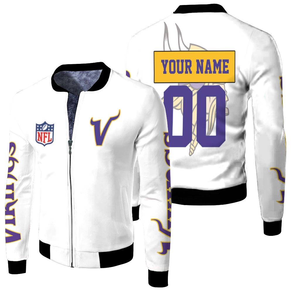 Minnesota Vikings Nfl Bomber Jacket 3d Personalized 1 Fleece Bomber Jacket