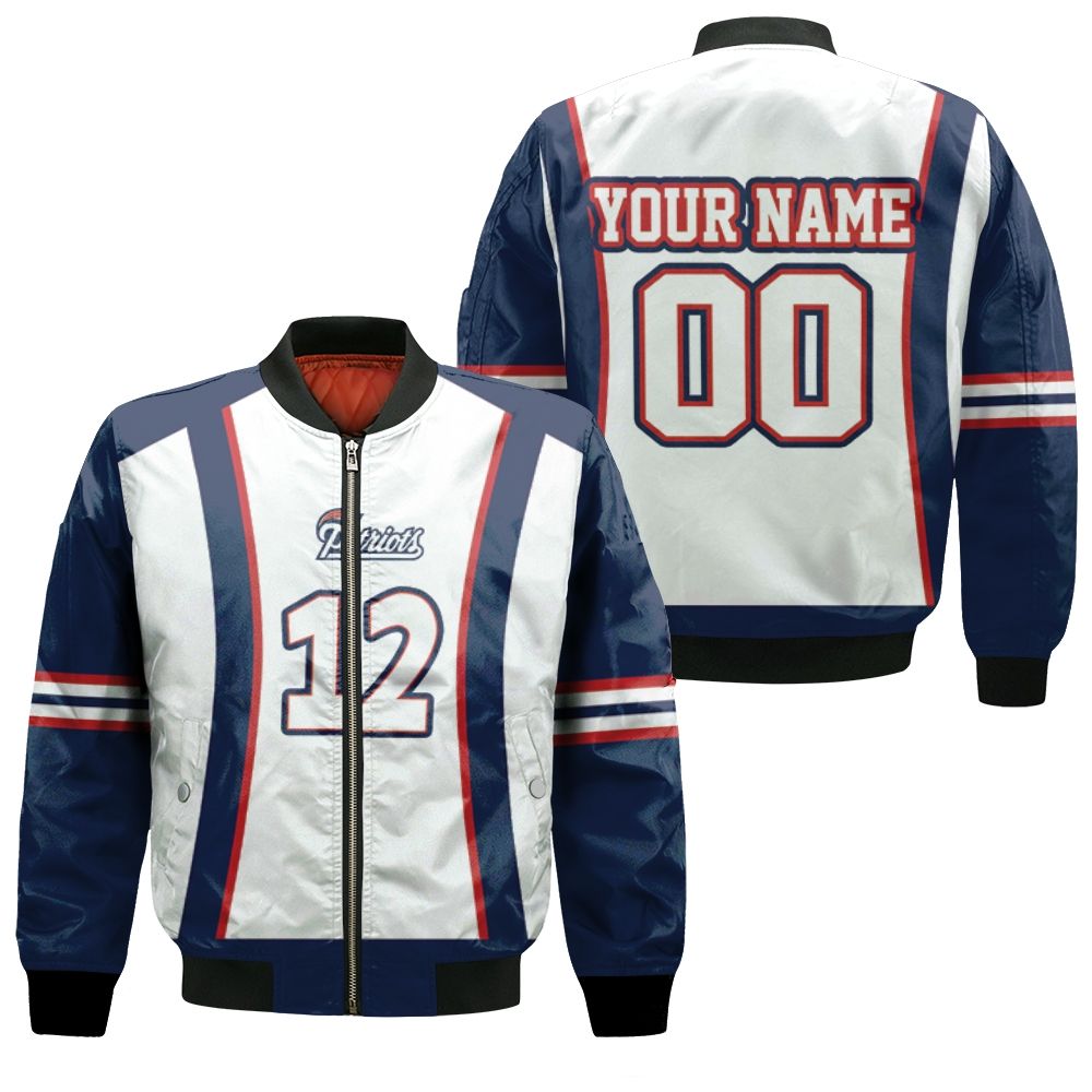 New England Patriots Tom Brady 12 Football Fans 3d Personalized Bomber Jacket