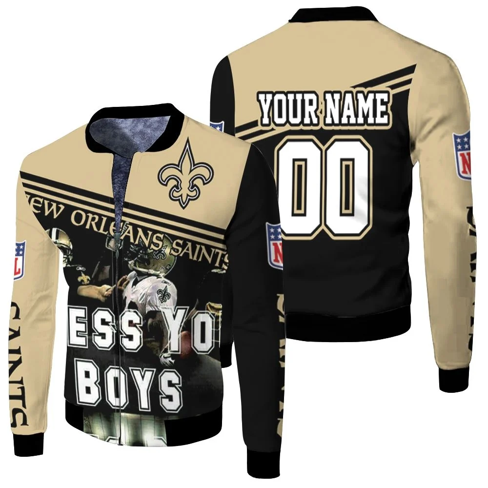 New Orleans Saints 2020 Nfl Season Bless You Boys Who Dat Legends Personalized Fleece Bomber Jacket