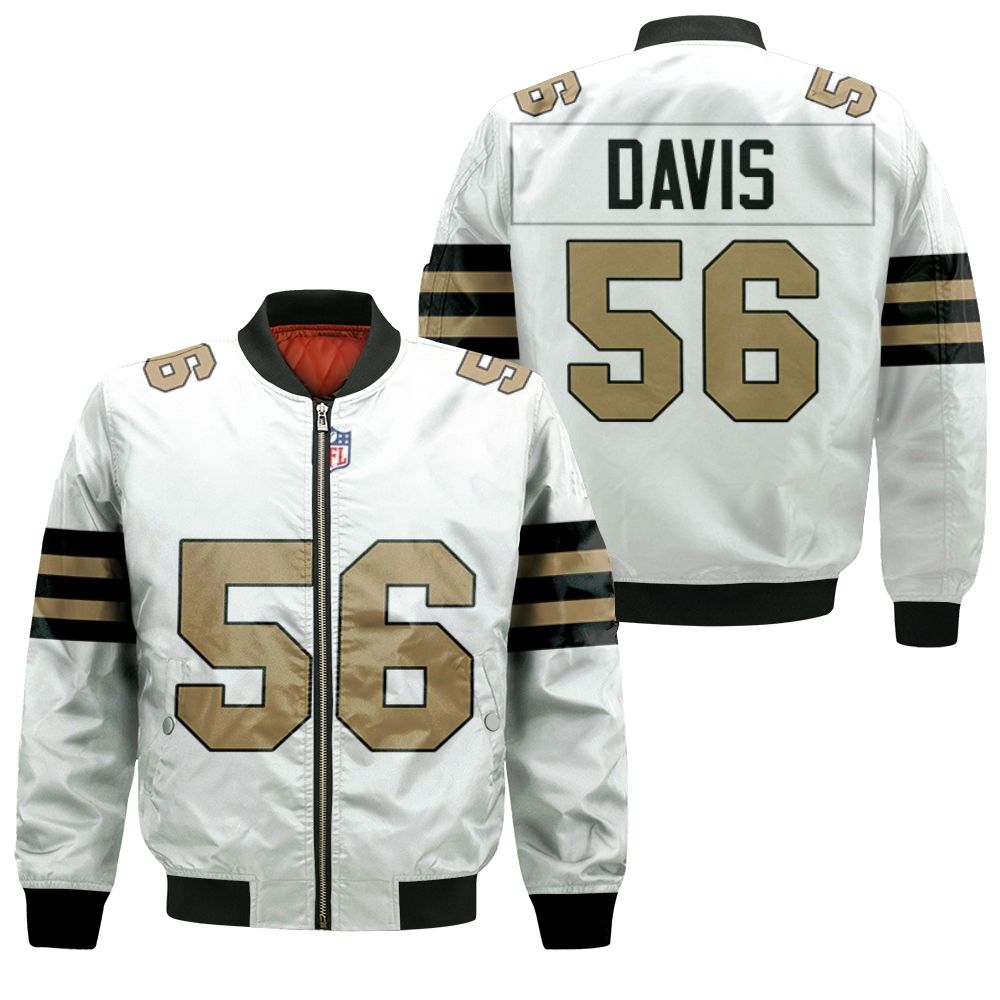 New Orleans Saints Demario Davis #56 Nfl American Football Team Logo Color Rush Custom 3d Designed Allover Gift For Saints Fans Bomber Jacket