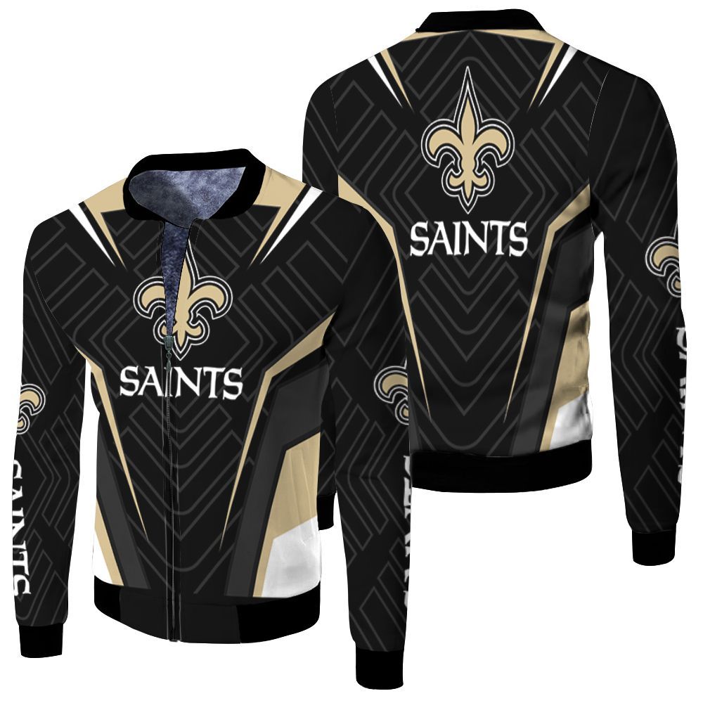 New Orleans Saints Nfl For Saints Fan 3d Printed 3d Jersey Fleece Bomber Jacket