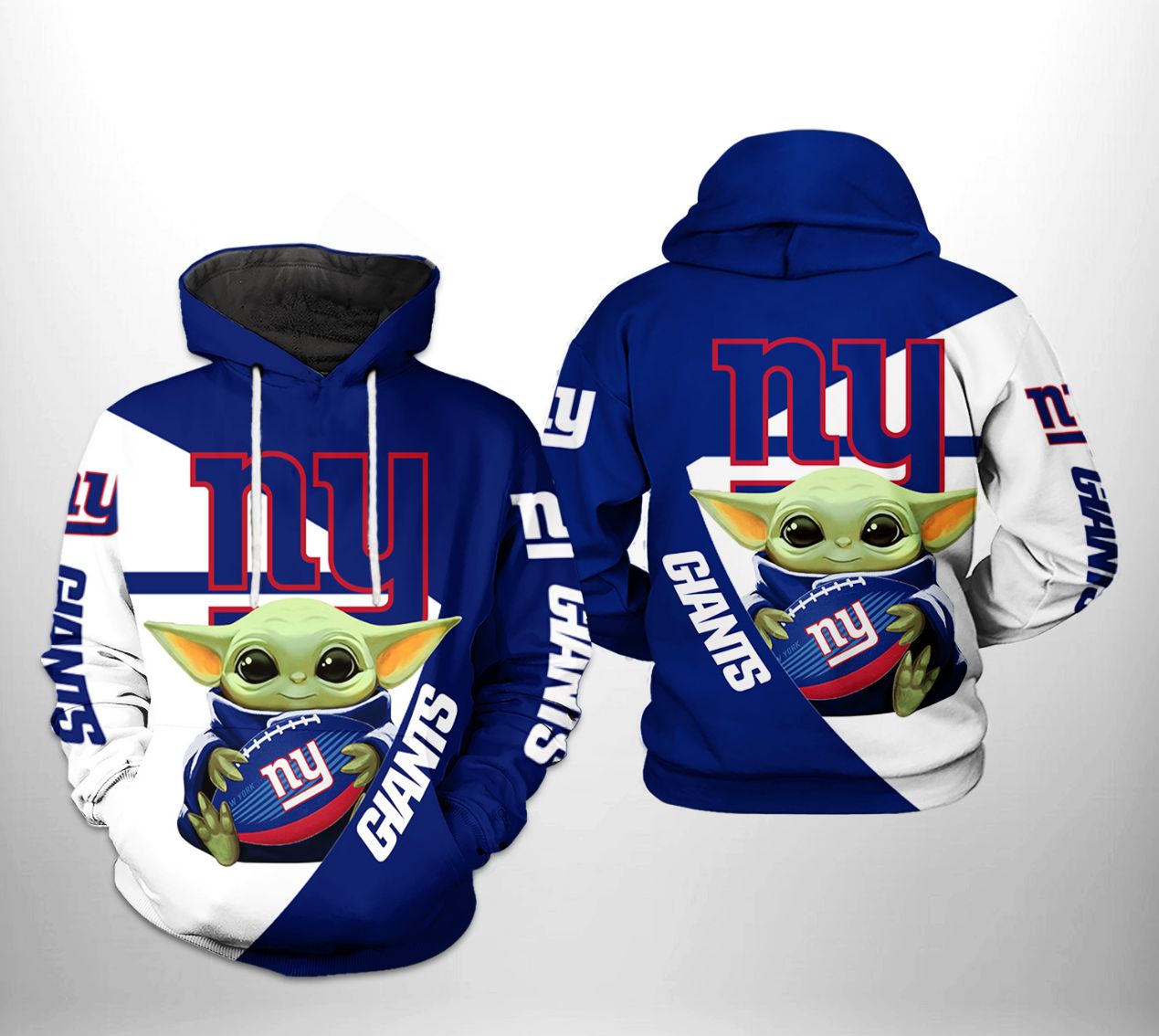 New York Giants NFL Baby Yoda Team 3D Printed Hoodie - Teeruto