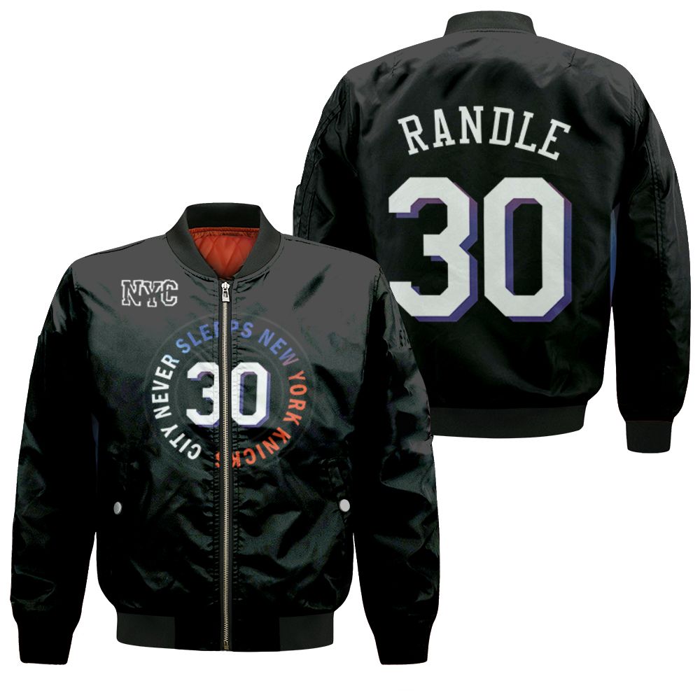 New York Knicks Julius Randle 30 2020 Nba Black City Edition Jersey Inspired Style Gift For New York Knicks Fans Bomber Jacket