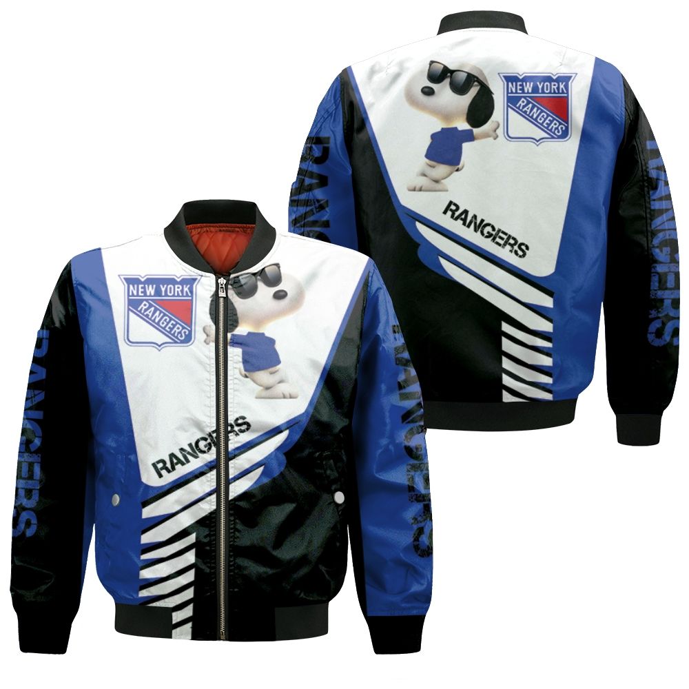 New York Rangers Snoopy For Fans 3d Bomber Jacket