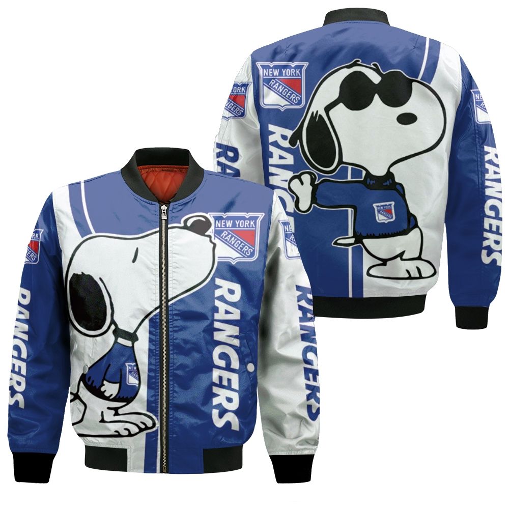 New York Rangers Snoopy Lover 3d Printed Bomber Jacket