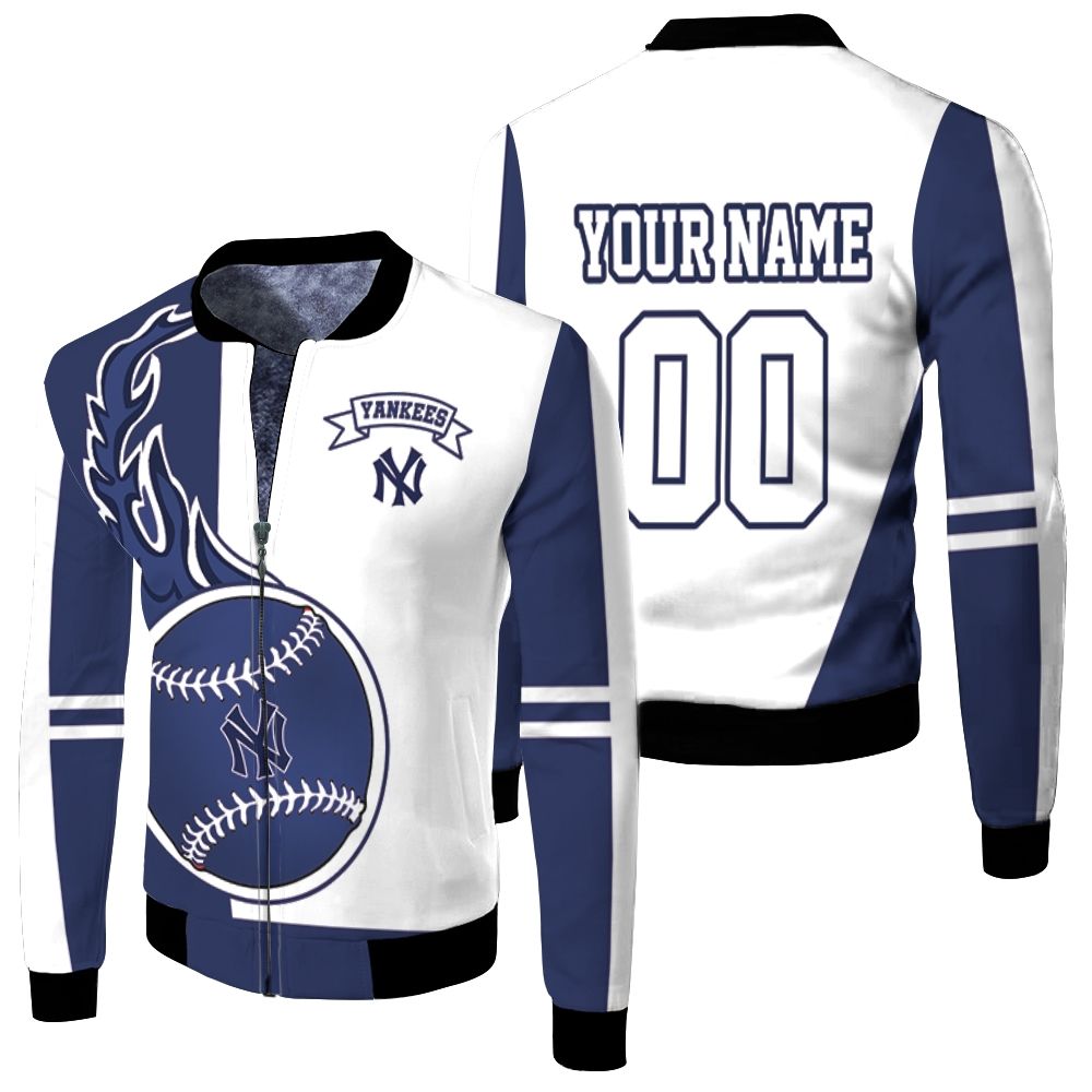 New York Yankees 3d Personalized Fleece Bomber Jacket