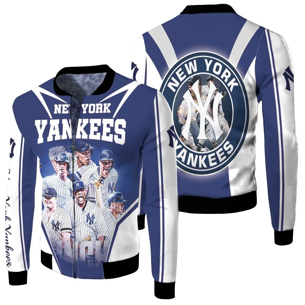 New York Yankees 6 Legends Players Clinched For Fan Fleece Bomber Jacket