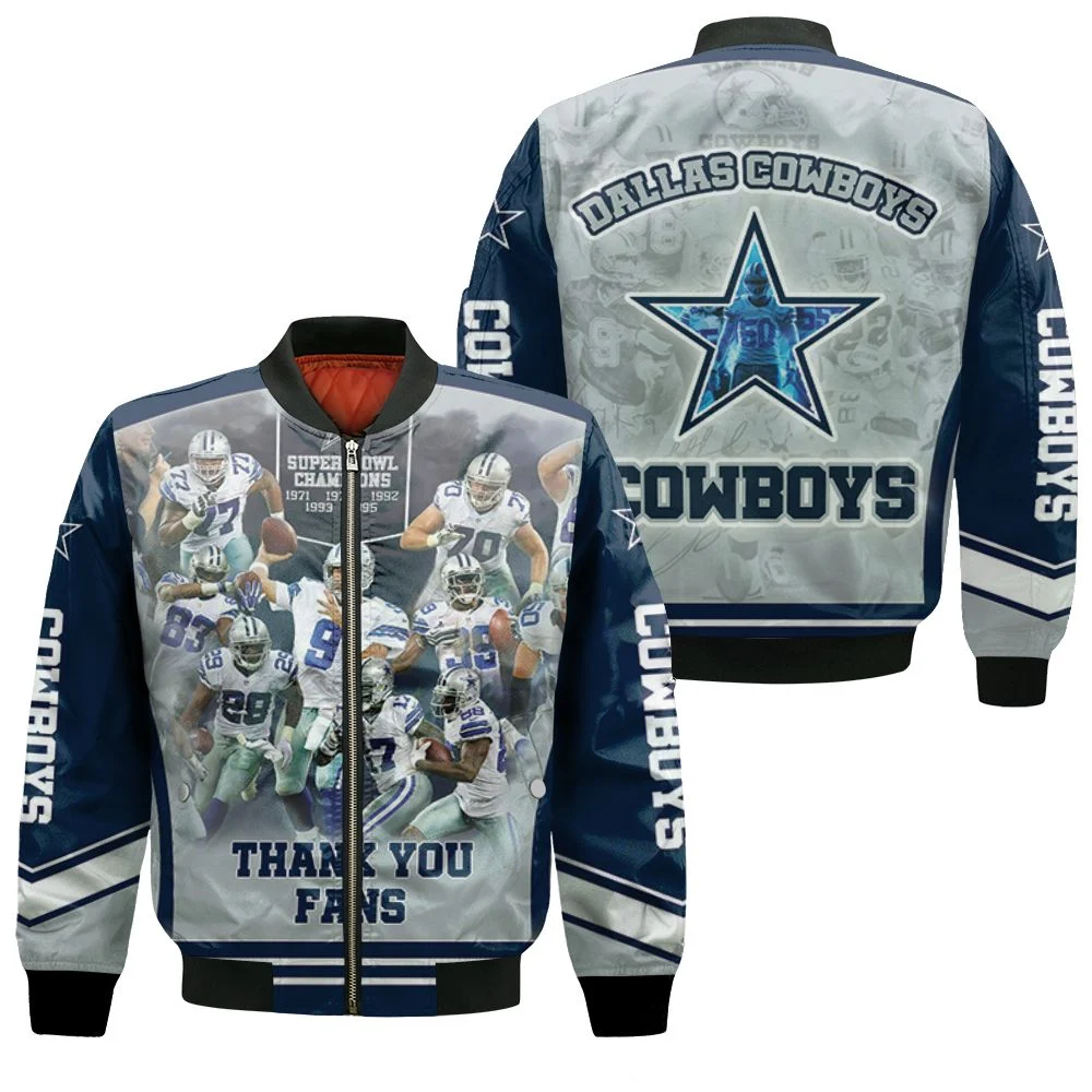 Nfc East Division Champions Dallas Cowboy Super Bowl 2021 Thank You Fans Bomber Jacket