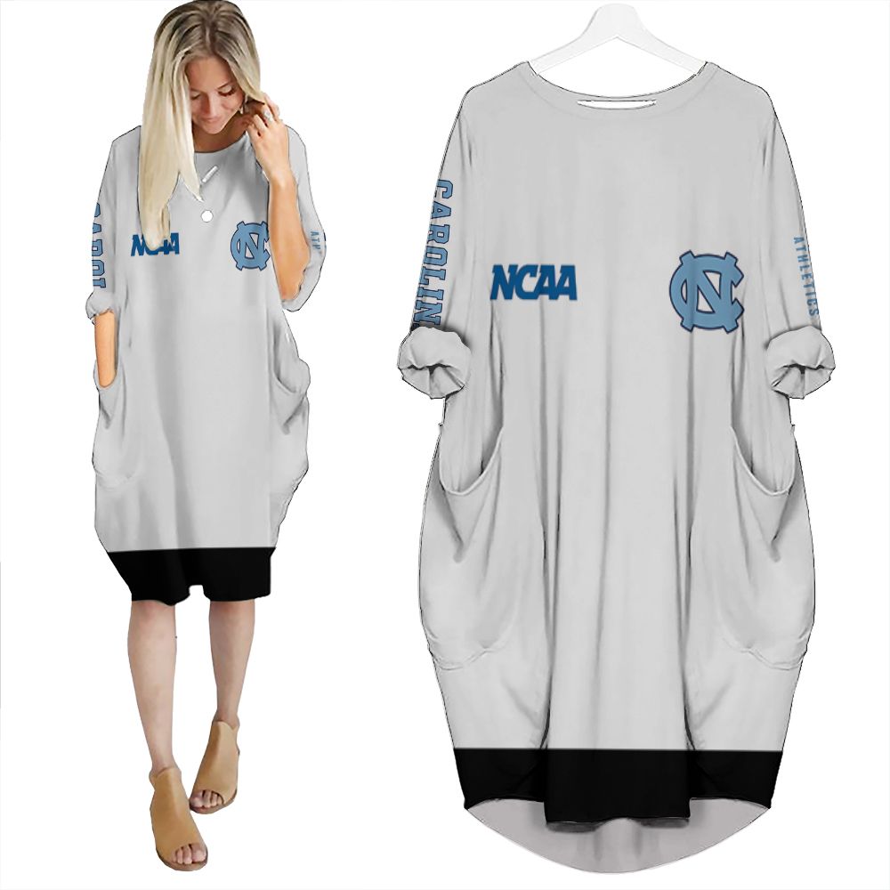 North Carolina Tar Heels Ncaa Bomber Jacket 3d Batwing Pocket Dress