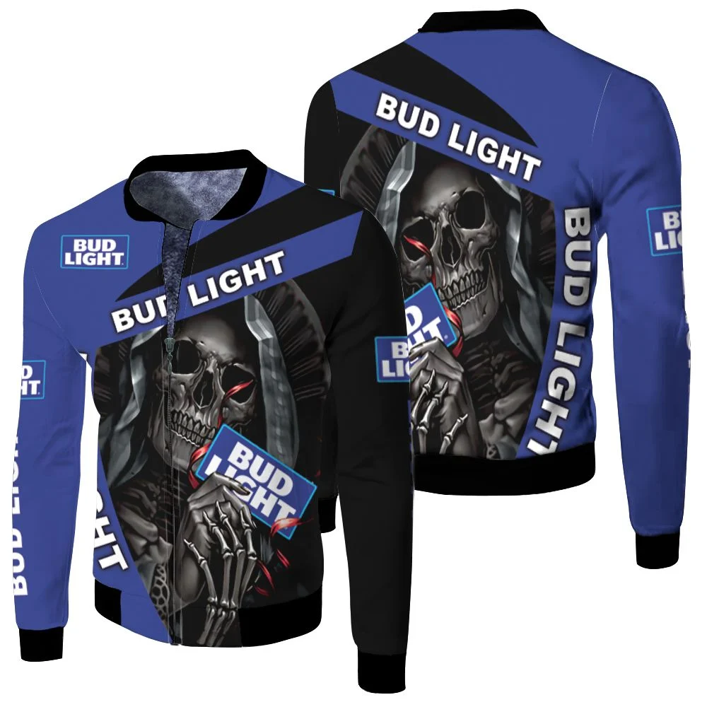 Nun Skull Hugs Bud Light Beer 3d Jersey Fleece Bomber Jacket