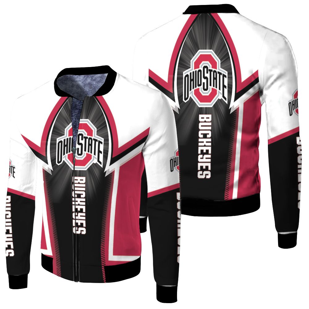 Ohio State Buckeyes Fan 3d Jersey Fleece Bomber Jacket