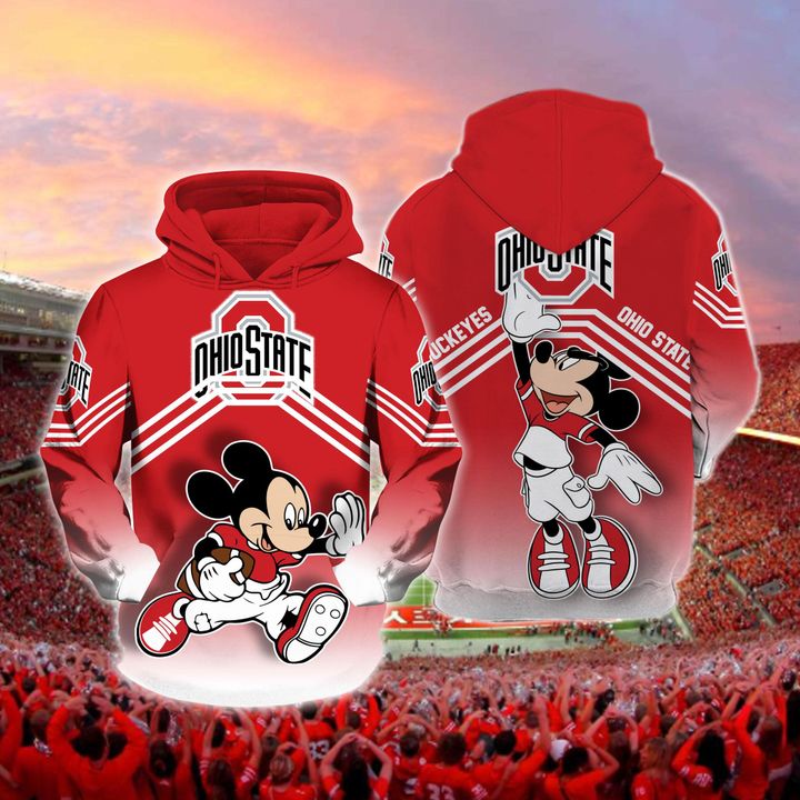 Ohio State Buckeyes Mickey 3D Printed Hoodie