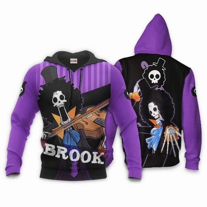 One Piece Brook One Piece Anime Manga 3d Zip Hoodie