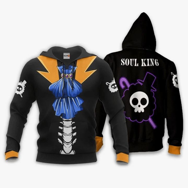 One Piece Brook Soul King Anime Manga 3d Zip Hoodie