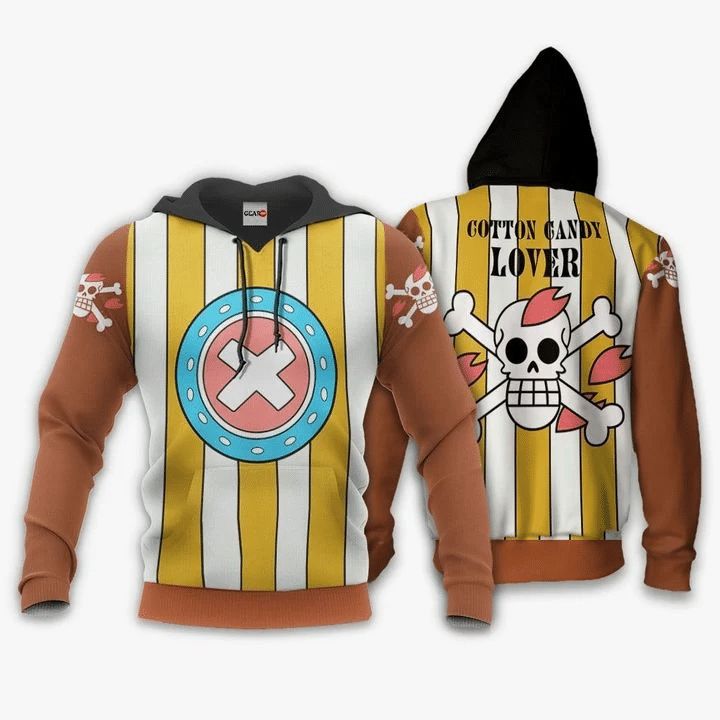 One Piece Chopper Cotton Candy Lover Anime Manga 3d Zip Hoodie