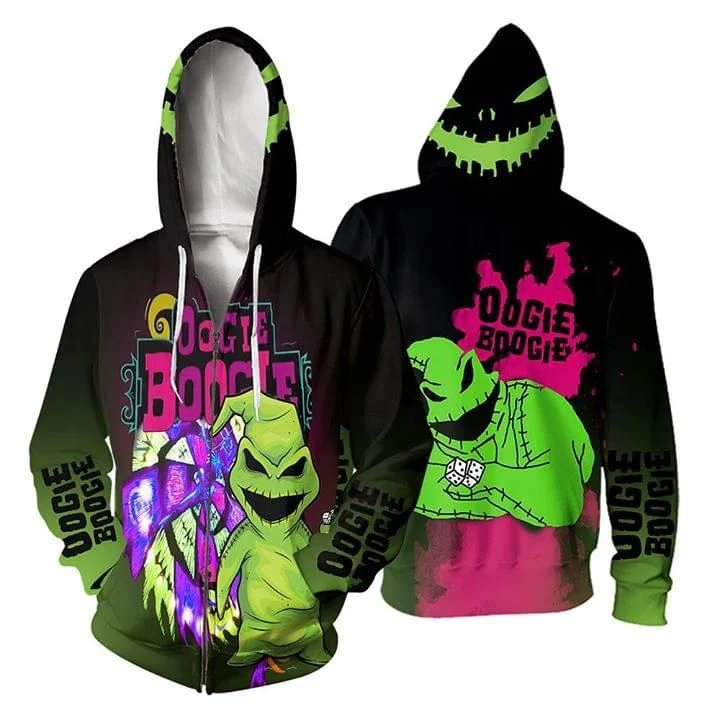 Oogie Boogie 3d T Shirt Zip Bomber Hoodie